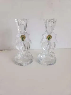 2 Waterford Crystal Seahorse 6in